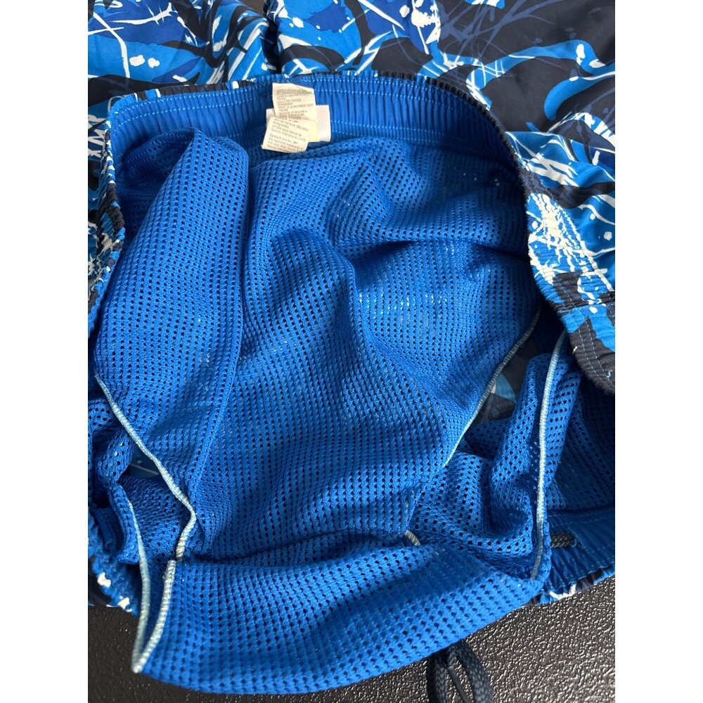 Speedo Men's Blue Hawaiian Floral Mesh Lined Swim Trunks W/Xtra Size L - Picture 3 of 8